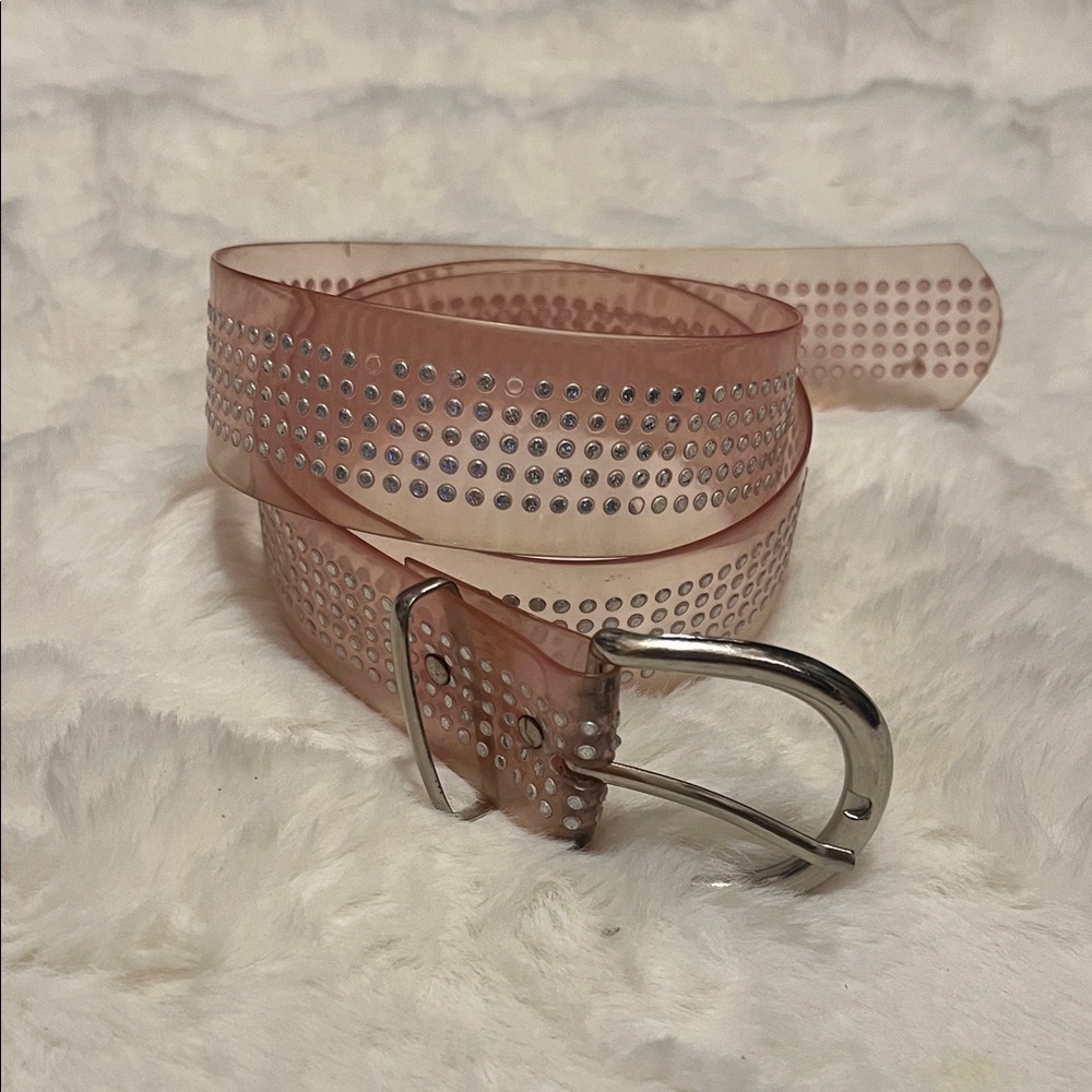 Y2K Jelly Pink Studded Belt